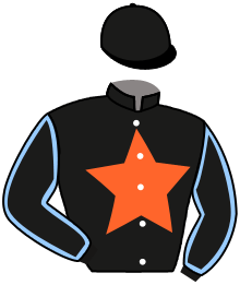 casaque portée par Journiac H. jockey du cheval de course PONTD'YEU, information pmu ZETURF
