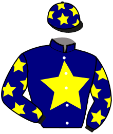 casaque portée par Peltier F. J. jockey du cheval de course LEIKA HIGHLAND, information pmu ZETURF