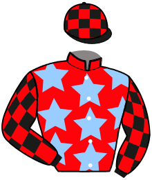 casaque portée par Busset Th. jockey du cheval de course KAMARO DE JOUDES, information pmu ZETURF