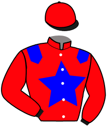casaque portée par Carpon J. L. jockey du cheval de course KINDER KEEN, information pmu ZETURF