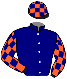 casaque portée par Molins Mme Amb. jockey du cheval de course ESTCOURT, information pmu ZETURF