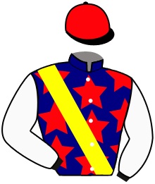 casaque portée par Germain Mlle M. jockey du cheval de course EXPLORAR, information pmu ZETURF
