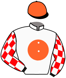 casaque portée par Moisan J. jockey du cheval de course L'HORLOGE, information pmu ZETURF