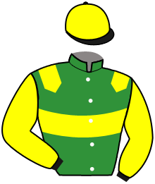 casaque portée par Bernard Ale. jockey du cheval de course JAG LUCAXELO, information pmu ZETURF
