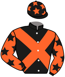 casaque portée par Mekouche Mlle A. jockey du cheval de course ELYMAS, information pmu ZETURF