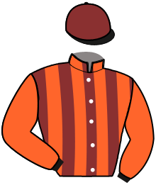 casaque portée par Briand Thé. jockey du cheval de course KESHUA, information pmu ZETURF