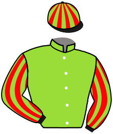 casaque portée par Chesneau A. jockey du cheval de course LIONESS, information pmu ZETURF