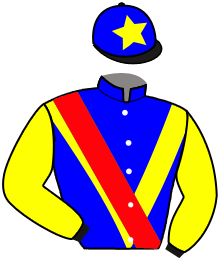 casaque portée par Poincot Chr. jockey du cheval de course MITTANI, information pmu ZETURF