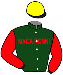 casaque portée par Pouchin A. jockey du cheval de course ALABAMA MOON, information pmu ZETURF
