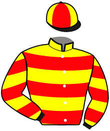 casaque portée par Abrivard L. jockey du cheval de course ELTON BI, information pmu ZETURF