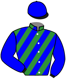 casaque portée par Mme Janina Boysen jockey du cheval de course DETESNOUVELLES, information pmu ZETURF