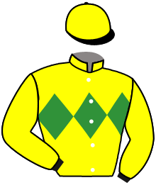 casaque portée par Duchene Med. jockey du cheval de course KELVIC ALLEN, information pmu ZETURF