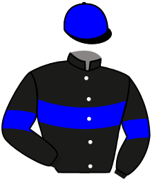 casaque portée par Dupouy-bataille T. jockey du cheval de course HIGH CROSS, information pmu ZETURF