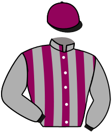 casaque portée par Delepine Y. jockey du cheval de course LOIN DU LARGE, information pmu ZETURF