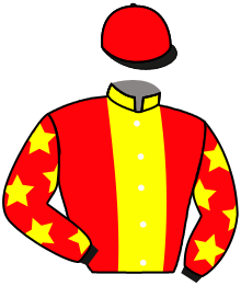 casaque portée par Alonso Vidal D.L.P. Mme Vic. jockey du cheval de course SWING FOR ME, information pmu ZETURF