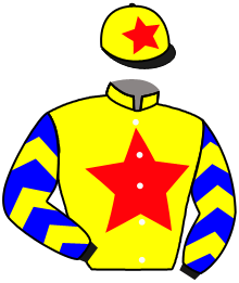casaque portée par Werle A. jockey du cheval de course GARMI, information pmu ZETURF