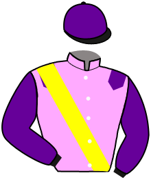 casaque portée par Levesque War. jockey du cheval de course ALGINE CHOPE, information pmu ZETURF