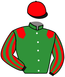 casaque portée par Duvacher A. jockey du cheval de course ECTOT ONE, information pmu ZETURF