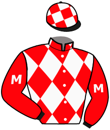 casaque portée par Brossard N. R. jockey du cheval de course IRON CREEK, information pmu ZETURF