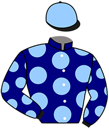 casaque portée par Rodes F. jockey du cheval de course IKY JOY, information pmu ZETURF