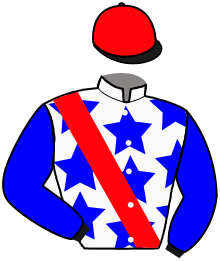 casaque portée par Crastus A. jockey du cheval de course LANDARYNA, information pmu ZETURF