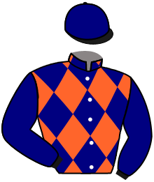 casaque portée par Bails Mlle L. jockey du cheval de course SUHAAS, information pmu ZETURF