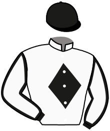 casaque portée par Madamet A. jockey du cheval de course GOLDEN DISC, information pmu ZETURF