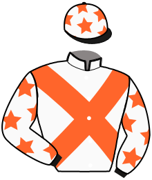 casaque portée par Bouclet Mme E. jockey du cheval de course INDICE DELADOU, information pmu ZETURF
