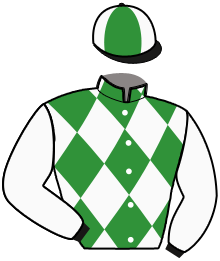 casaque portée par Ambrogio Mme G. jockey du cheval de course GAETAN, information pmu ZETURF
