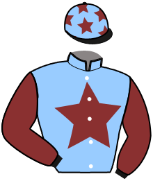 casaque portée par Duvaldestin Théo jockey du cheval de course KASH QUICK, information pmu ZETURF