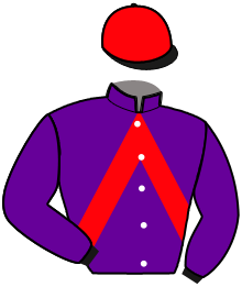 casaque portée par Olivier S. jockey du cheval de course GUIGNOL DE CHARDET, information pmu ZETURF