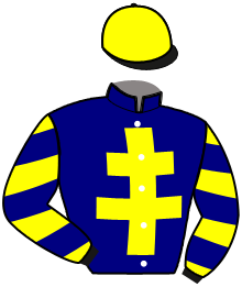 casaque portée par Mottier M. jockey du cheval de course LOBBING DE BLARY, information pmu ZETURF
