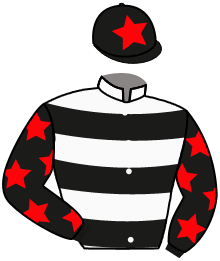 casaque portée par Mangione R. jockey du cheval de course MEHDALI, information pmu ZETURF