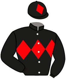 casaque portée par Germain Mlle M. jockey du cheval de course COLBY CHOP, information pmu ZETURF