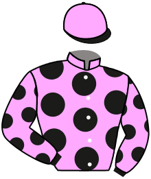 casaque portée par Mouesan H. jockey du cheval de course KARAMA DEL ROC, information pmu ZETURF