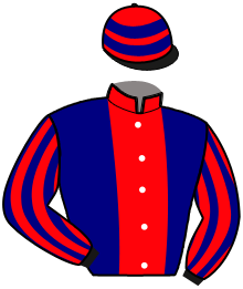 casaque portée par Girouard J. jockey du cheval de course KIRA GERSOISE, information pmu ZETURF