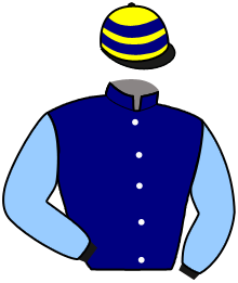 casaque portée par Gendrot A. jockey du cheval de course KOBALT GAGOU, information pmu ZETURF