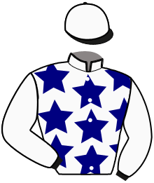 casaque portée par Gelormini G. jockey du cheval de course JUMBY BAY, information pmu ZETURF
