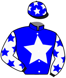 casaque portée par Duvaldestin Théo jockey du cheval de course JACK DES ASS, information pmu ZETURF