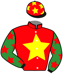 casaque portée par Barcelo Bisquerra Miq. J. jockey du cheval de course JACARTO DE HOUELLE, information pmu ZETURF