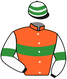 casaque portée par Pouchin A. jockey du cheval de course LINFASOMMER, information pmu ZETURF