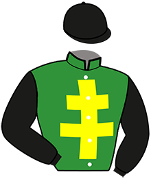 casaque portée par Aguiar T. jockey du cheval de course KOKA DE MALAC, information pmu ZETURF