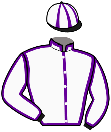 casaque portée par Verriere L. jockey du cheval de course KAPORAL MARANCOURT, information pmu ZETURF