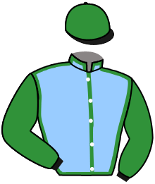 casaque portée par Velon Mlle M. jockey du cheval de course HELP DAVIER, information pmu ZETURF