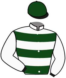 casaque portée par Madamet A. jockey du cheval de course GARIGA, information pmu ZETURF