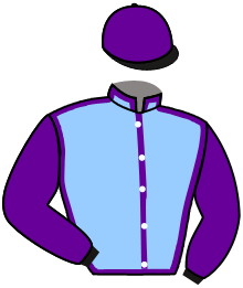 casaque portée par Santiago Mlle D. jockey du cheval de course ECLAIR DE VATI, information pmu ZETURF