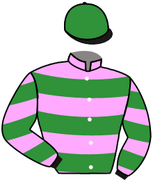casaque portée par D' Andigne O. jockey du cheval de course AMICIS, information pmu ZETURF