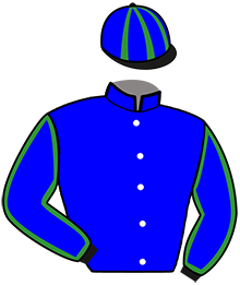 casaque portée par Koubiche Jér. jockey du cheval de course LISTEN VIP, information pmu ZETURF