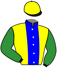 casaque portée par Nivard F. jockey du cheval de course LE BIEF, information pmu ZETURF