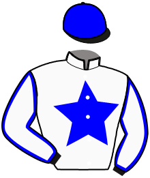casaque portée par Ouvrie T. jockey du cheval de course MILLE SABORDS DIVO, information pmu ZETURF